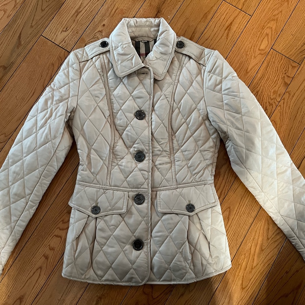 Burberry Quilted Cream Puffer Jacket